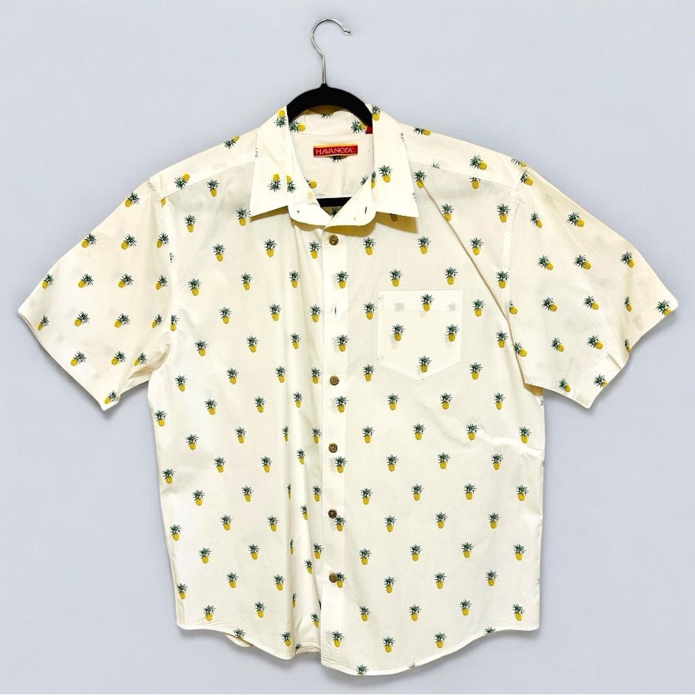 Shirt in Cream with Pineapple Print